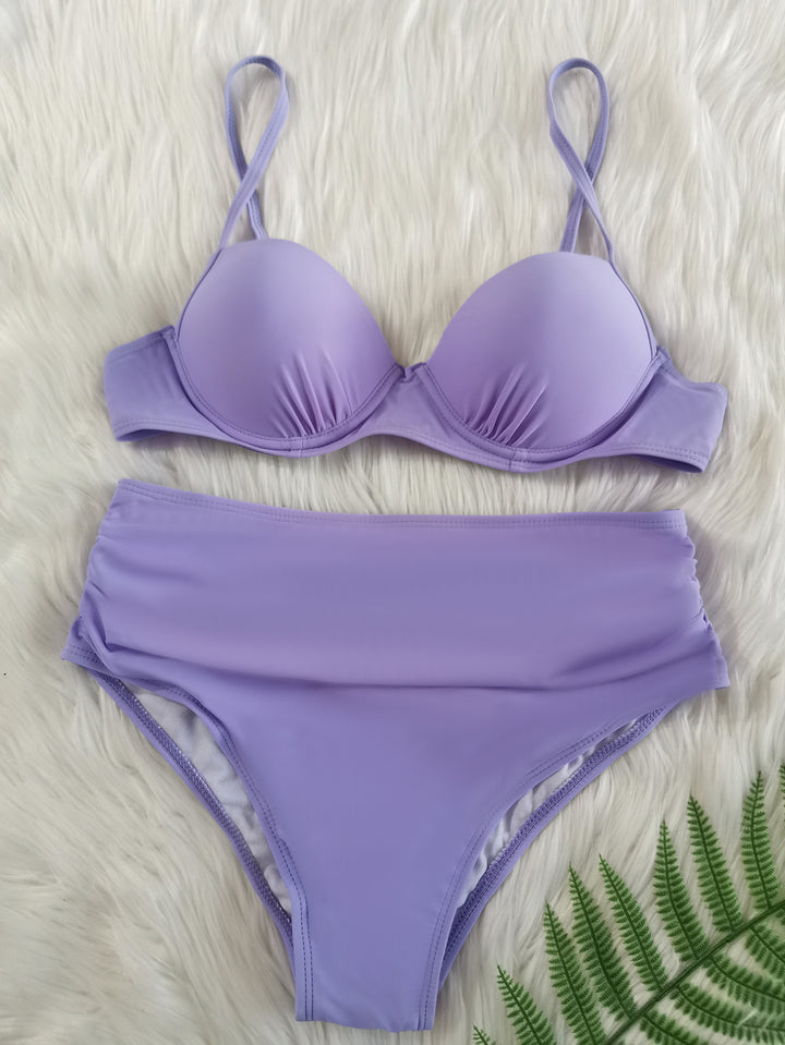 Dame Højskåret Push-Up Bikini Sæt Stilla