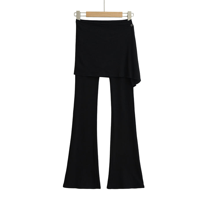 Dame Flared-Leggings med trendy indpakningsdesign og komfortabel bund Stilla