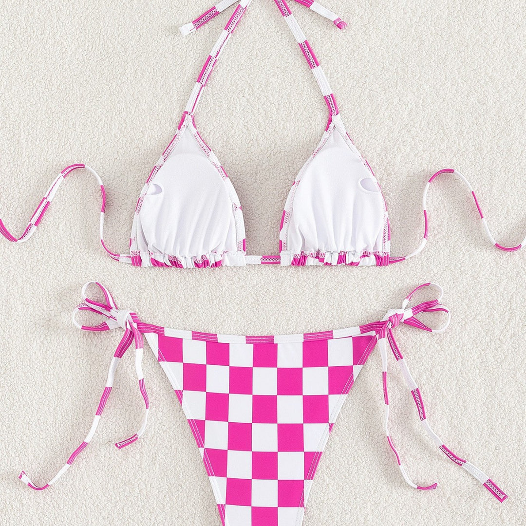 Dame Skakbrætmønstret Bikini Sæt Stilla