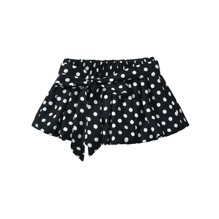 Femme Polka Dot Mini nederdel med sløjfedetalje Stilla
