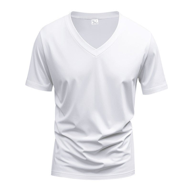 Herrer Sporty Kortærmet T-shirt med V-hals og funktionelt mesh-stof Stilla
