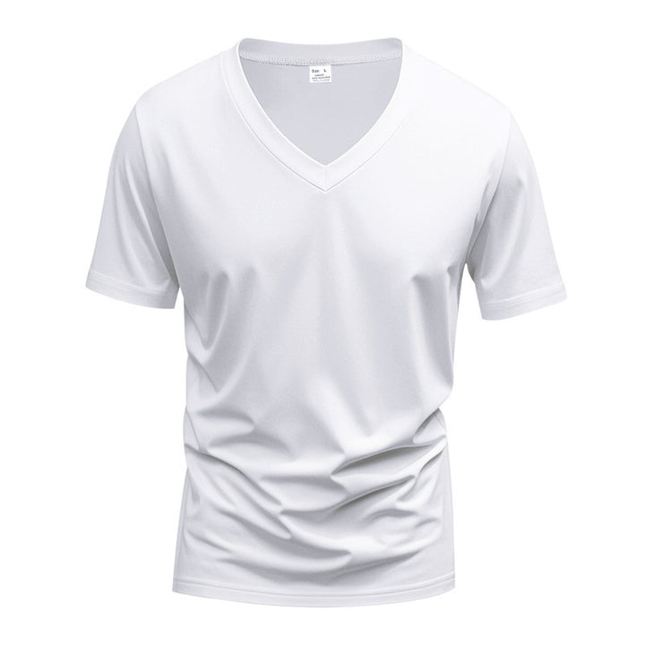 Herrer Sporty Kortærmet T-shirt med V-hals og funktionelt mesh-stof Stilla