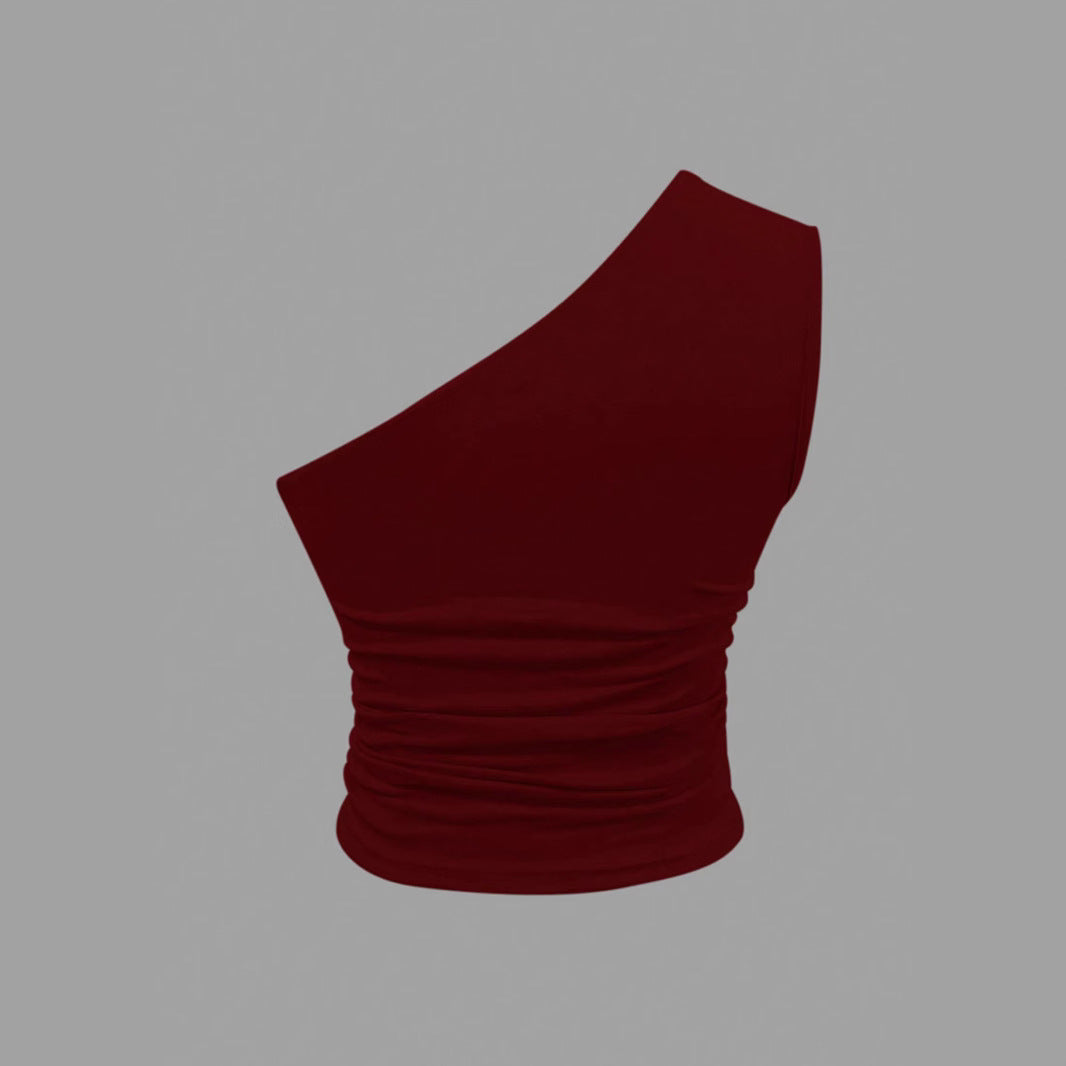 Dame asymmetrisk halterneck top Stilla