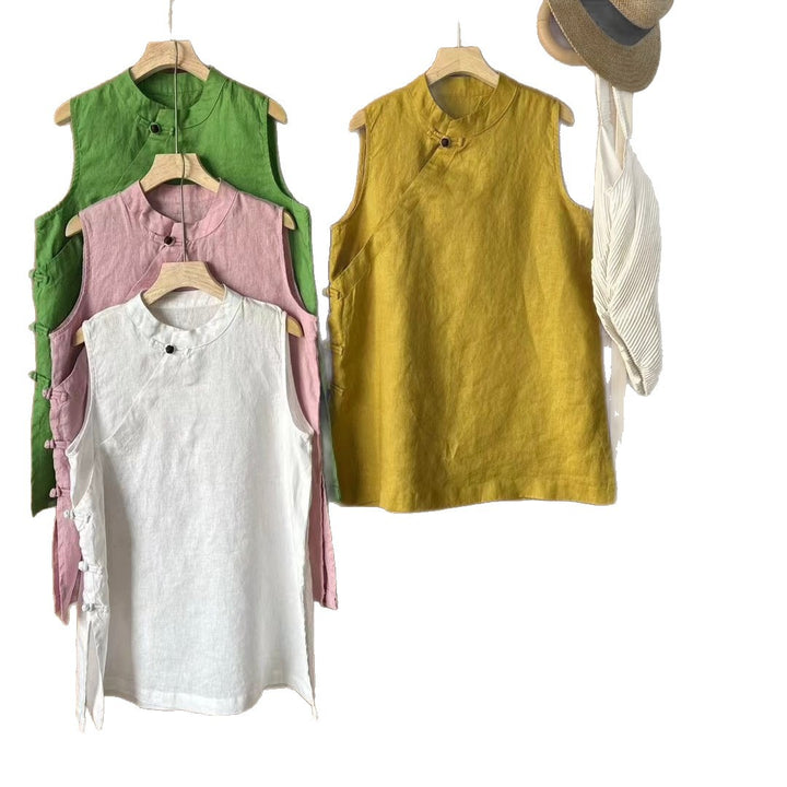 Femme Let bluse i hør og culottes-sæt Stilla