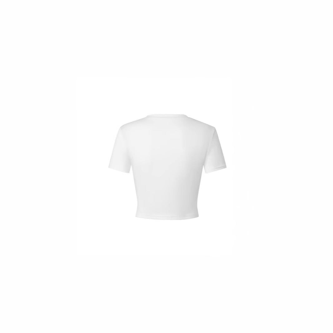 Dame Crop-Top med kreativ tomatmønster og sjov tekst Skovae
