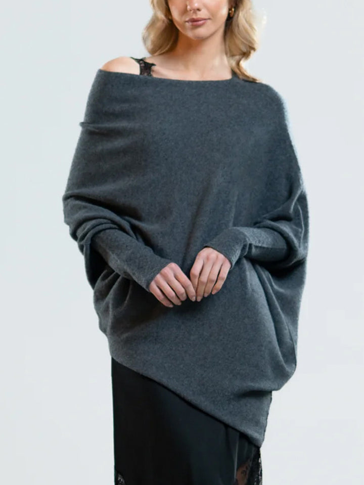 Dame afslappet striktop med løs pasform og off shoulder design Stilla