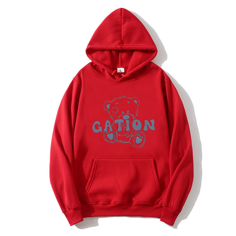 Kvinders hoodie med sødt bjørnemotiv Skovae