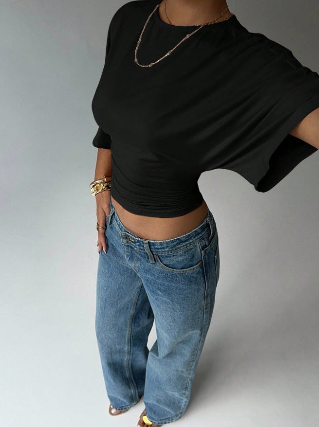 Dame Kortærmet Crop-Top Skovae