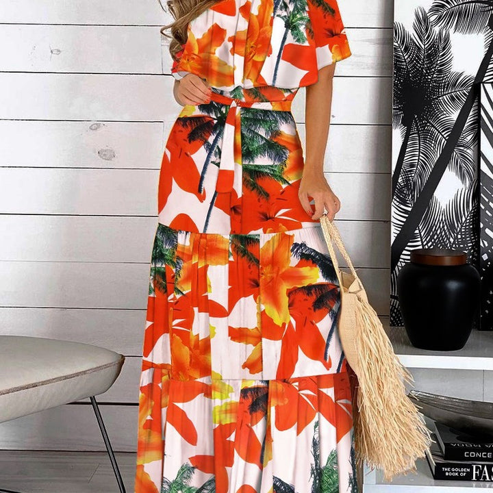 Kvinder Bohemian Off-Shoulder Maxi Kjole Stilla