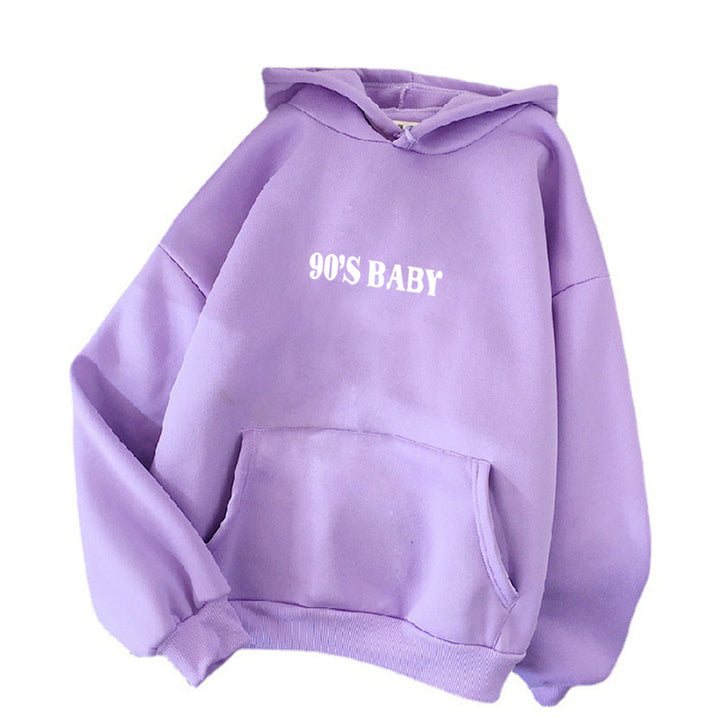 Dame hoodie med iøjnefaldende 90'er print Skovae