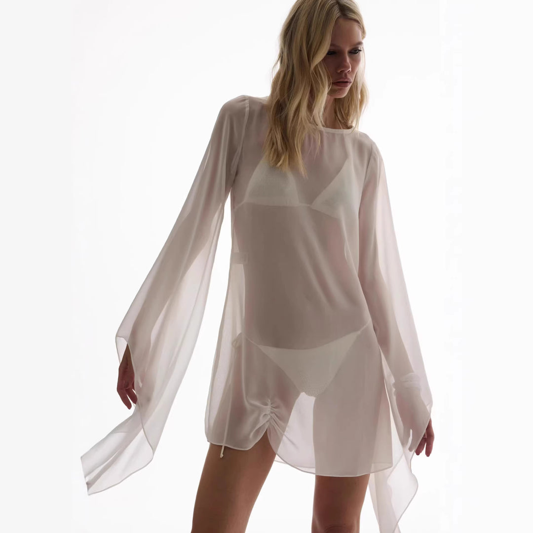 Dame transparent kaftan med bred pasform Skovae