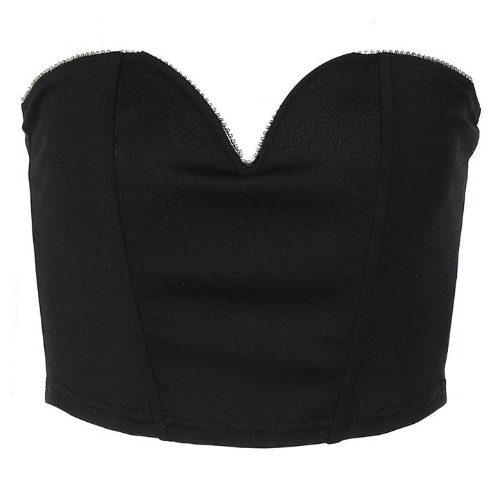 Dame Bustier-top med hjerteformet udskæring og fine pyntedetaljer Stilla