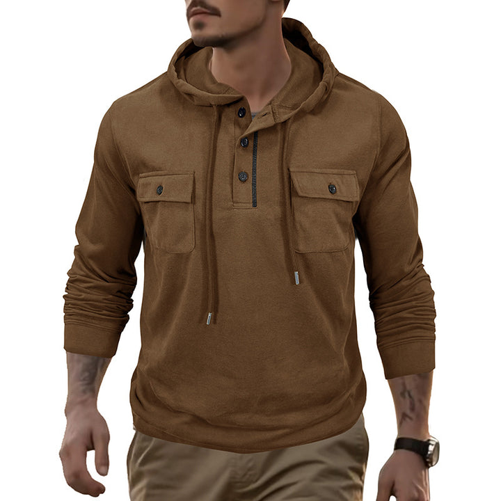 Herrer Hoodie med funktionelle brystlommer og hætte Stilla