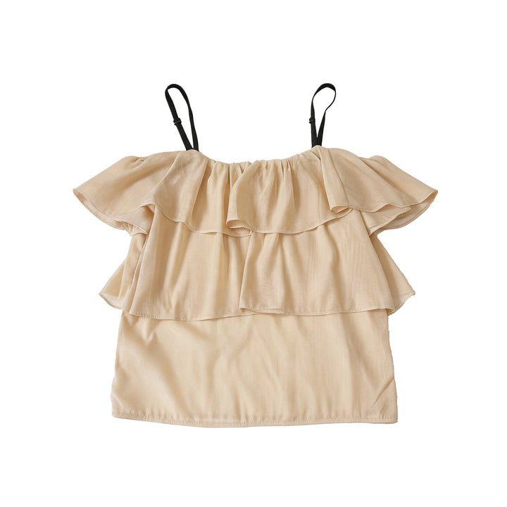 Dame Charmende luftige top med ruffle detaljer Skovae