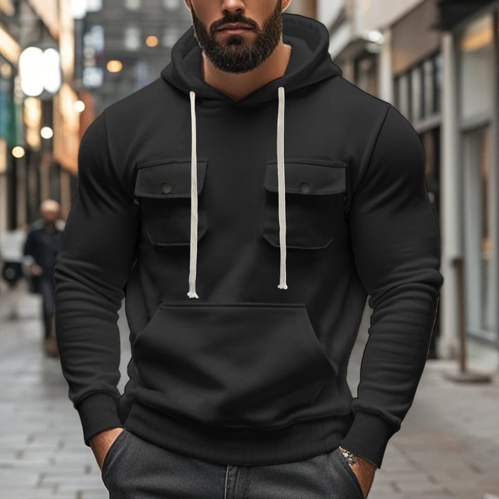 Herrer Hoodie med praktiske lommer og moderne design Stilla