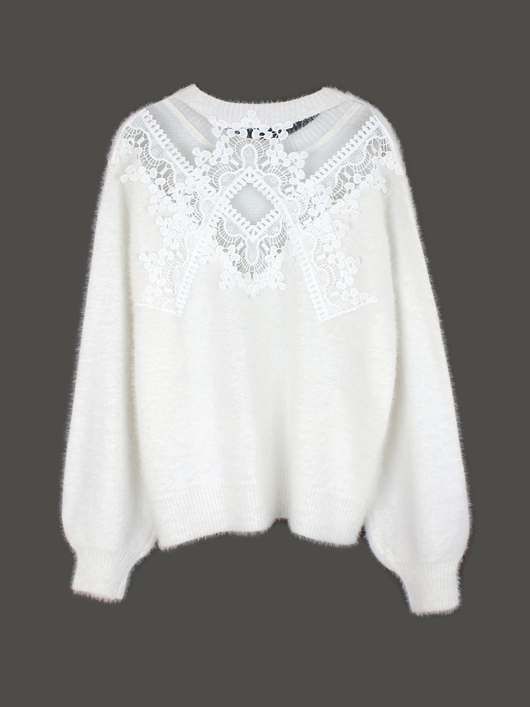 Dame strikpullover med elegant spids rygaccent Stilla