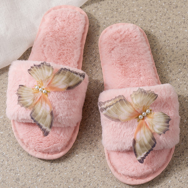 Dame Bløde Hjemmesko med fashionable Sommerfugl design og bredt fodseng Stilla