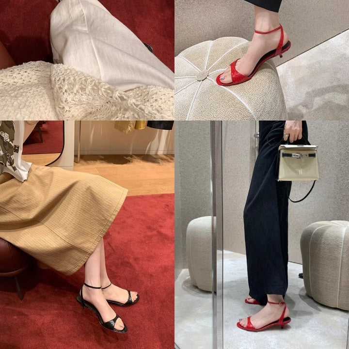Dame elegant Åben Tå Slingback Hæle Stilla