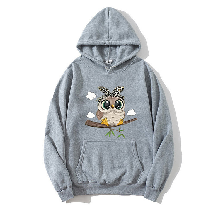 Kvinders hoodie med charmerende uglemotiv Skovae