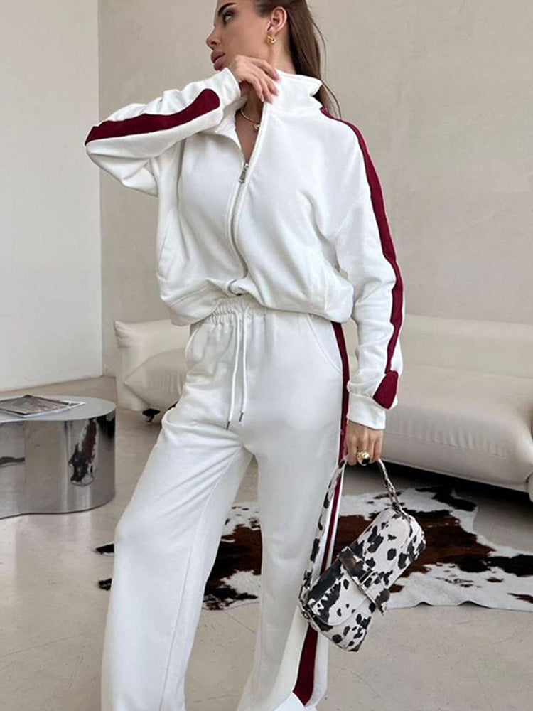 Kvindelig sporty loungewear sæt med moderne lynlås Skovae