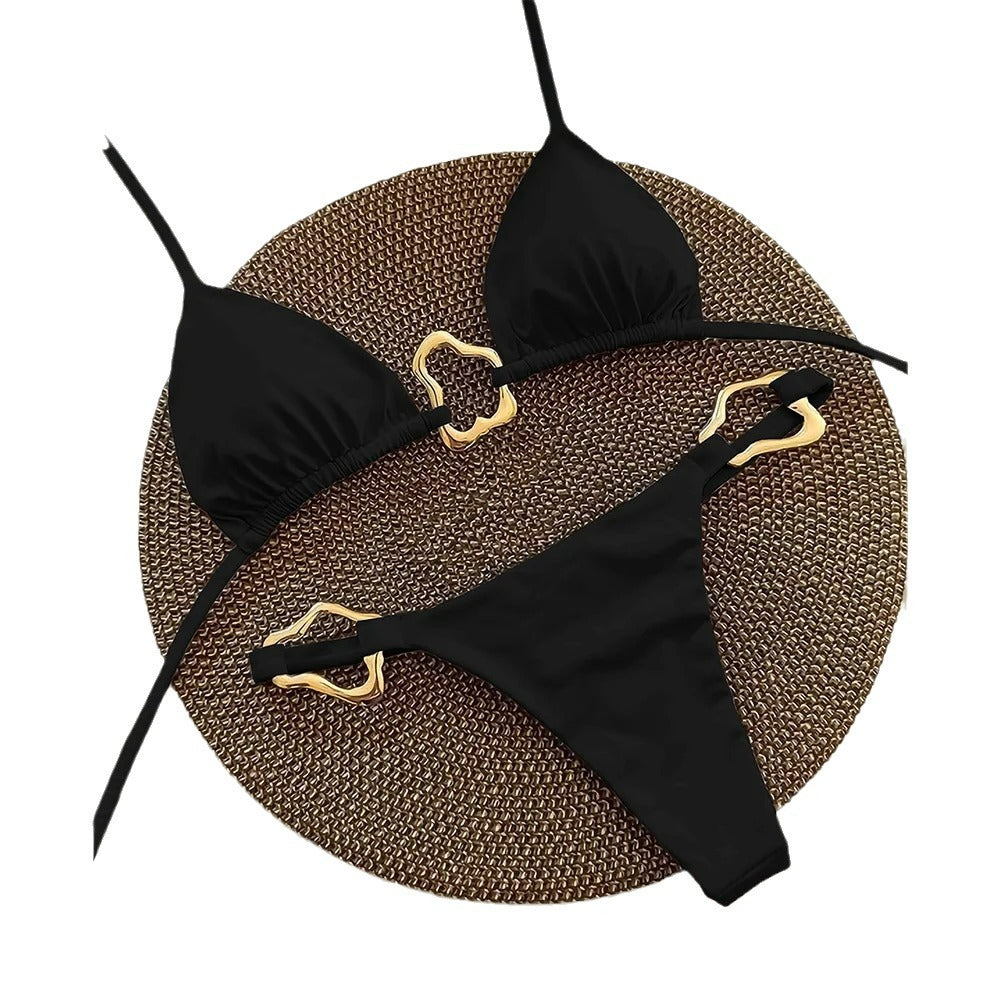 Dame Triangle Bikini Sæt med gyldne detaljer Stilla