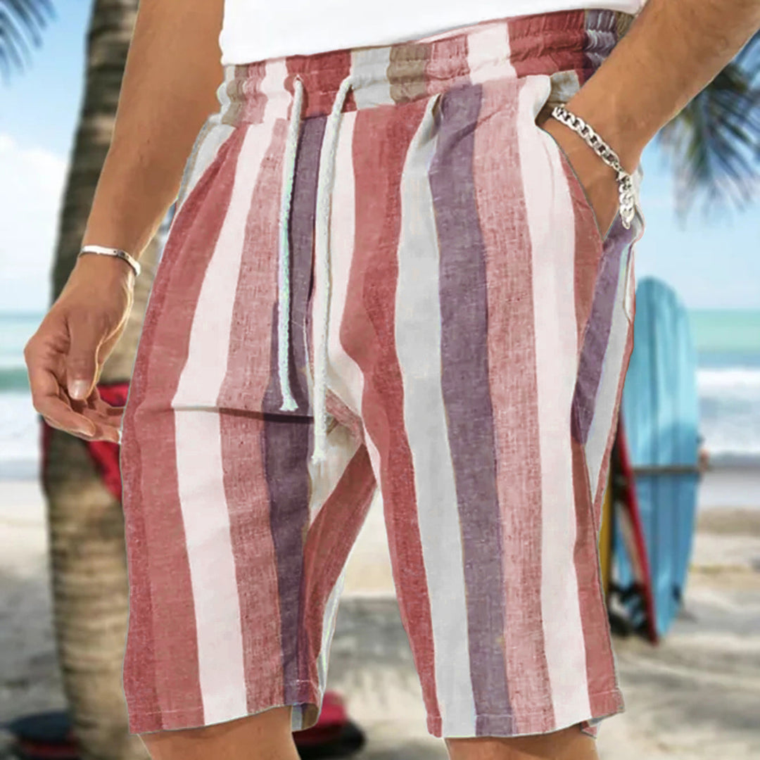 Herrer fritidsshorts med moderne striber og elastisk talje Stilla