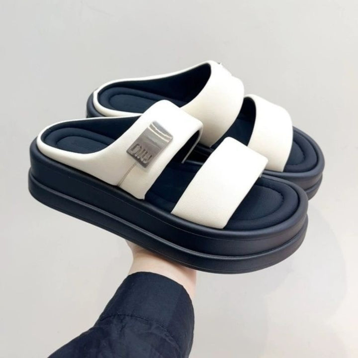 Dame Komfortable Plateau-Sandaler med brede remme og ergonomisk fodseng Stilla
