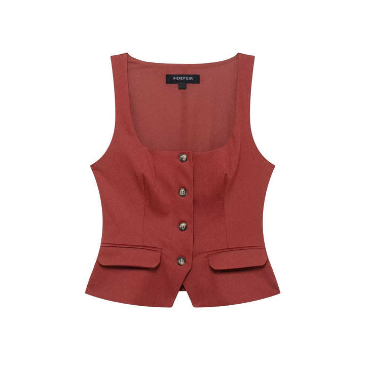 Femme Taljeret Frontknap-Bustier-Top Stilla