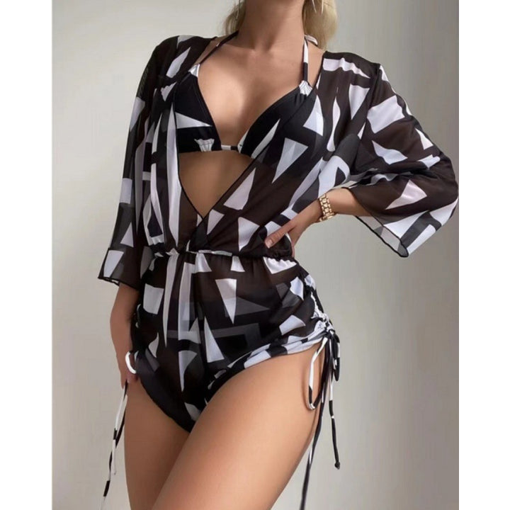 Dame Tropical Print Badedragt Sæt med flerdelt Cover-Up Stilla