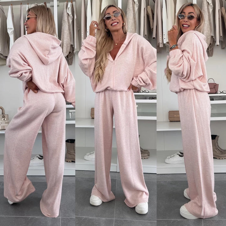 Kvinders fleece overall med lynlås og brede ben Skovae