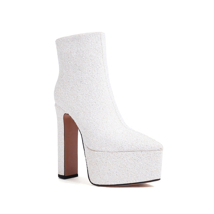 Femme Glitrende Plattform Stiletto Støvler Stilla
