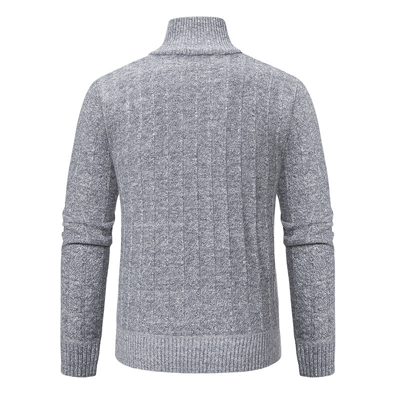 Herre Premium Høj Krave Lynlås Pullover Stilla
