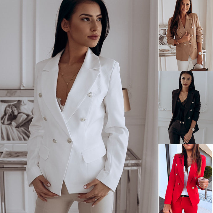 Dame figursyet blazer i elegant dobbeltknap-design Stilla