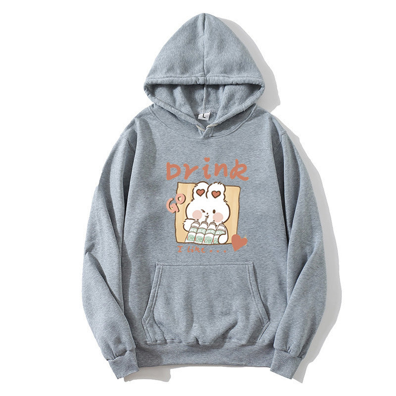 Kvinders hoodie med sødt kattemotiv Skovae
