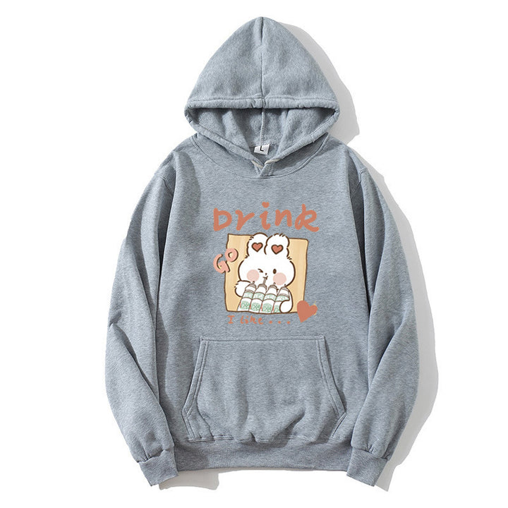 Kvinders hoodie med sødt kattemotiv Skovae