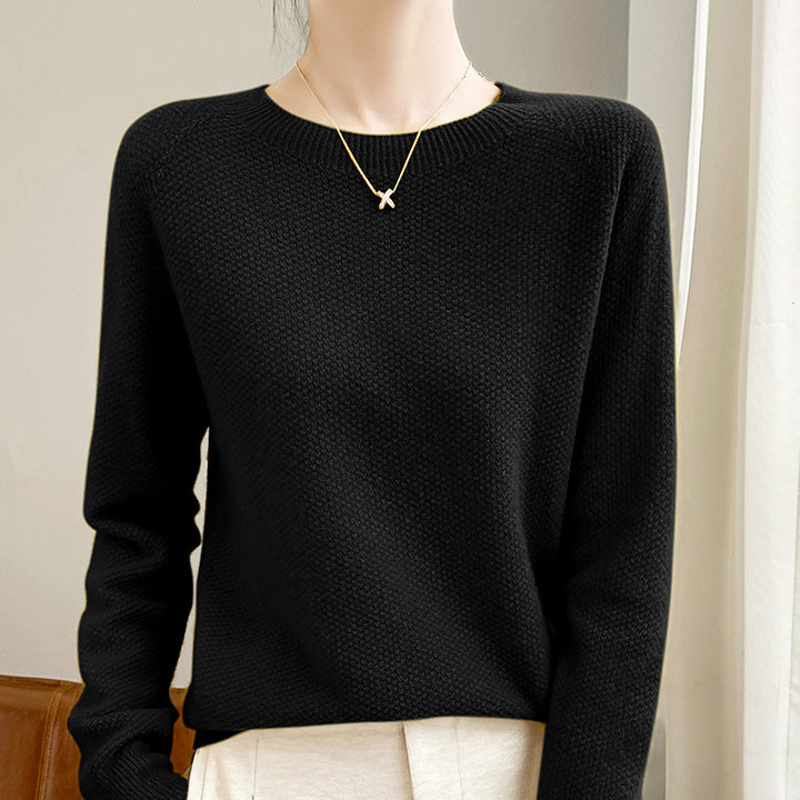 Damer finstrikket pullover med en løs pasform og elegant rund halsudskæring Stilla