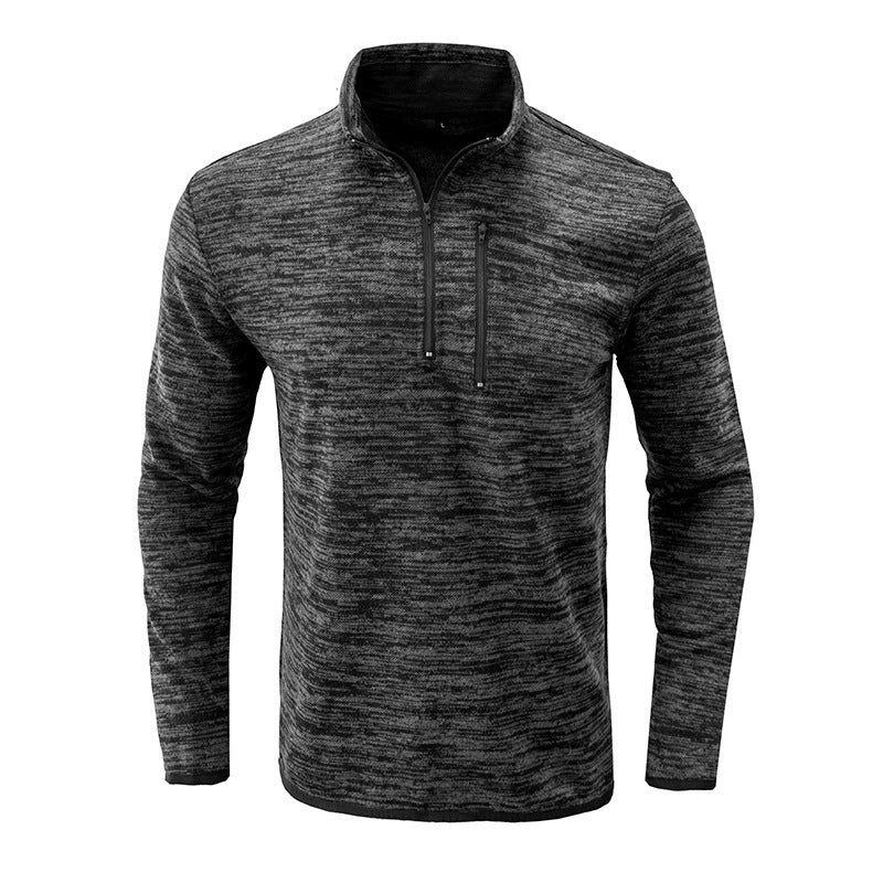 Herrer sweatshirt med stegende krave og moderne strukturer Stilla