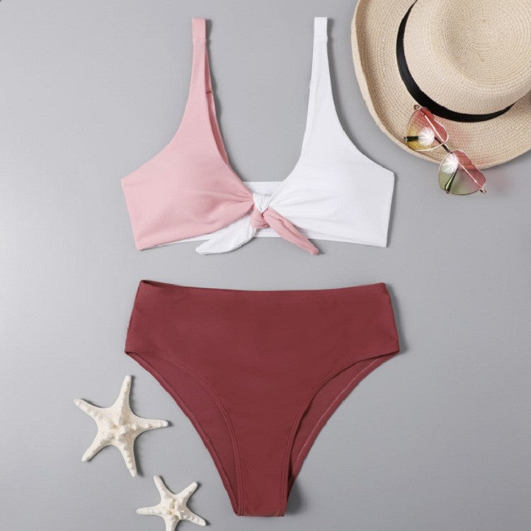 Dame Zeltet Bikini sæt med asymmetrisk top Skovae