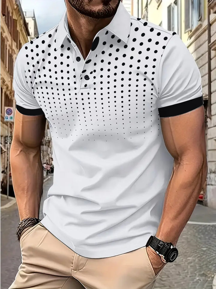 Herre Poloshirt med moderne prikkemønster og åndbare egenskaber Stilla