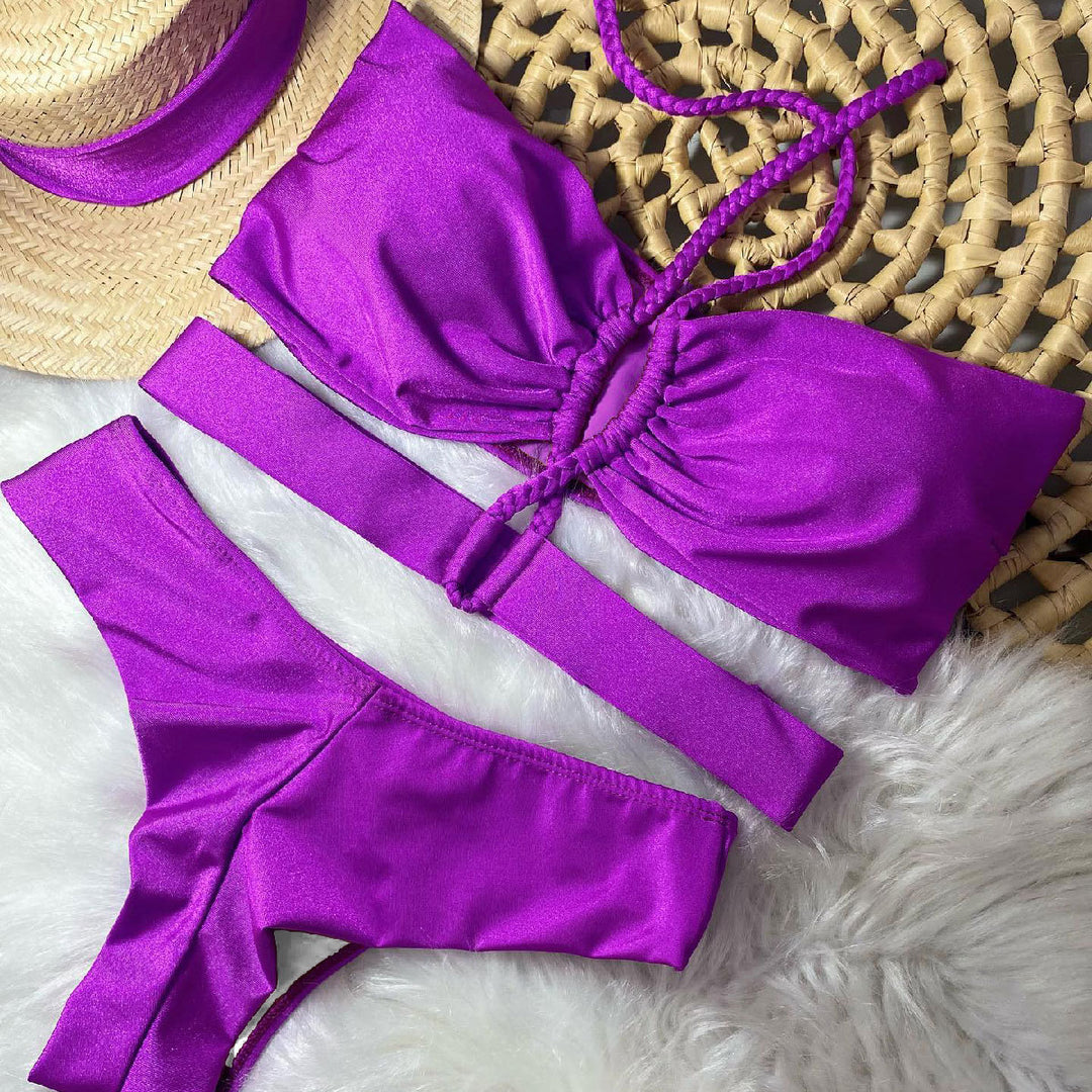 Dame bikini-sæt med raffineret knudedesign og brede stropper Stilla