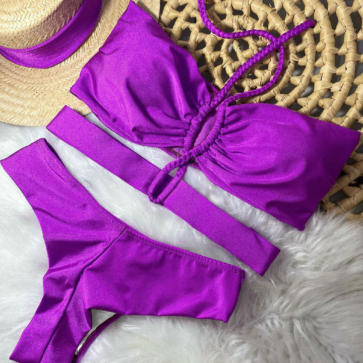 Dame bikini-sæt med raffineret knudedesign og brede stropper Stilla