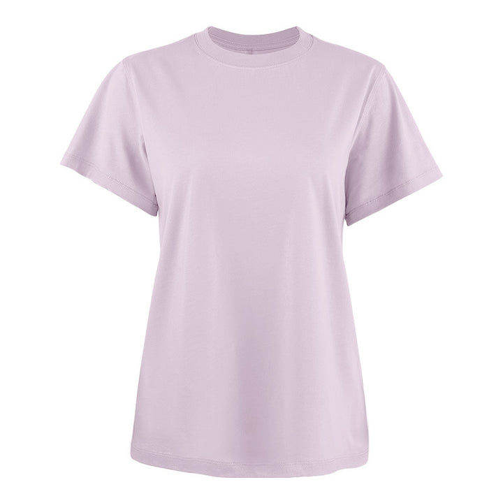 Dame Basis T-shirt i høj kvalitet bomuld med rund halsudskæring Stilla