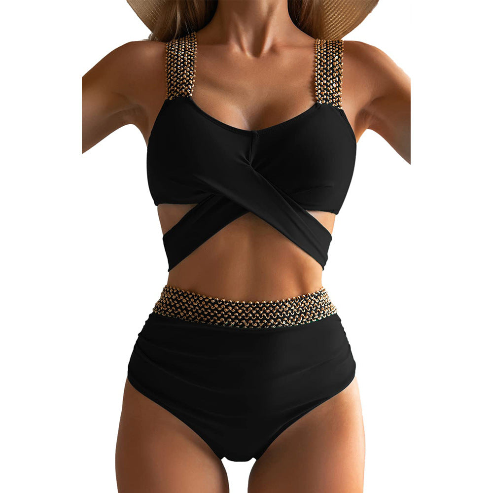 Dame Sporty Bikini med indpakningsoberdel og elegante accenter Stilla