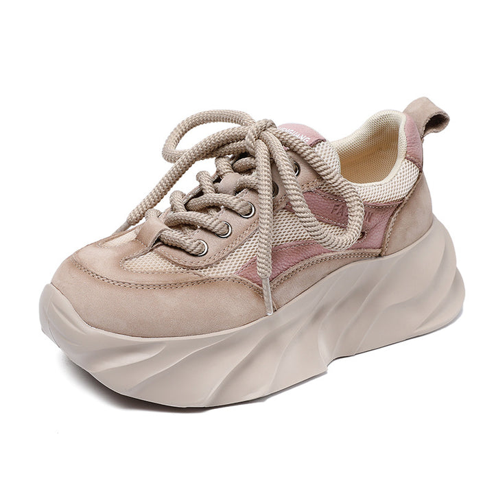 Dame Chunky Platform Mode Sneakers med åndbart Mesh Stilla