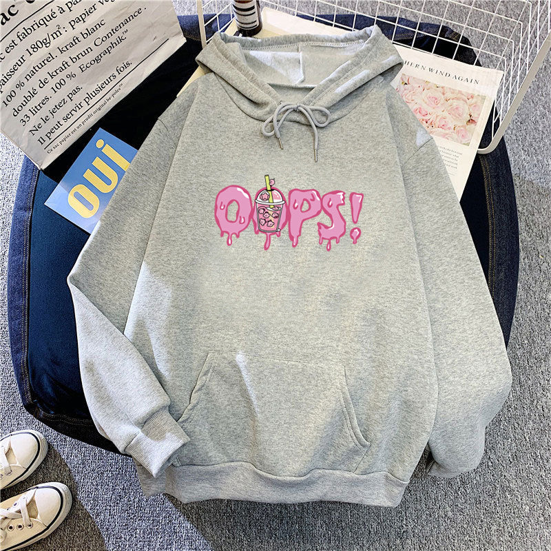 Kvinders hoodie med iøjnefaldende print Skovae