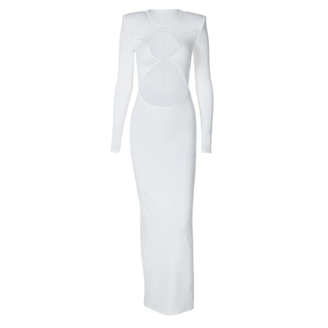 Dame elegant Bodycon-kjole med cut-out-detaljer og lange ærmer Stilla