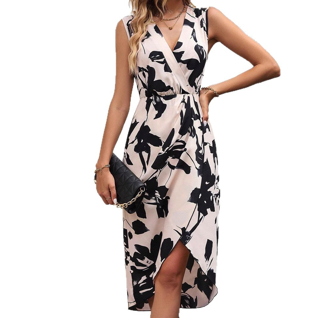 Dame Blomster Wrap Midi Kjole Stilla