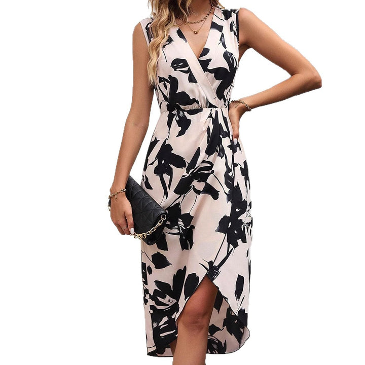 Dame Blomster Wrap Midi Kjole Stilla