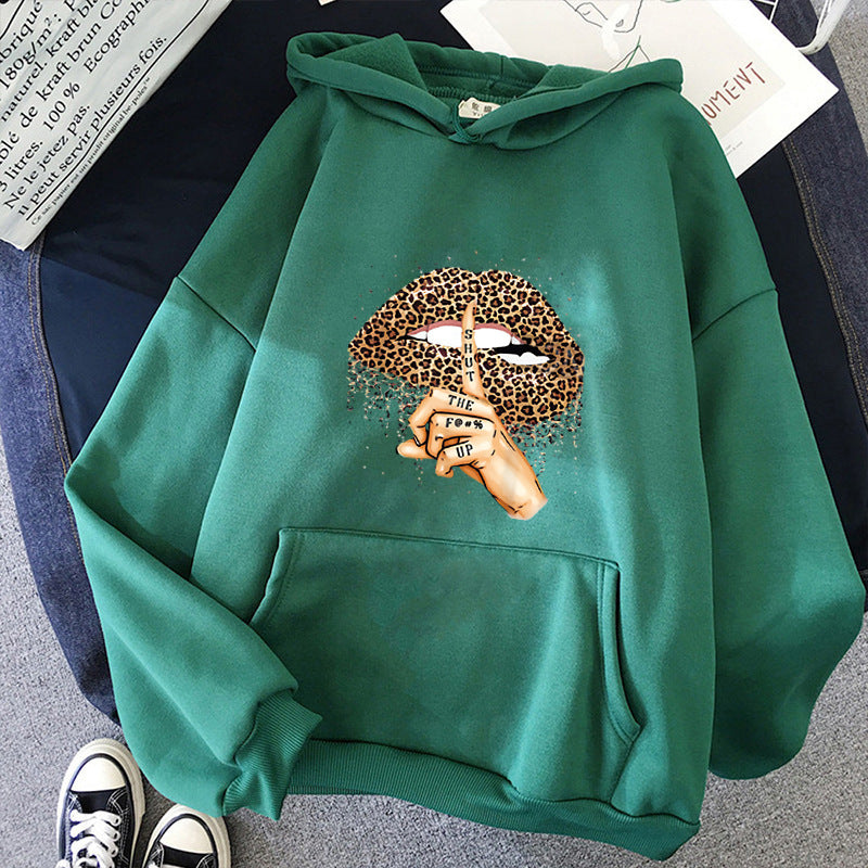 Kvinders hoodie med markant leopardmønster Stilla