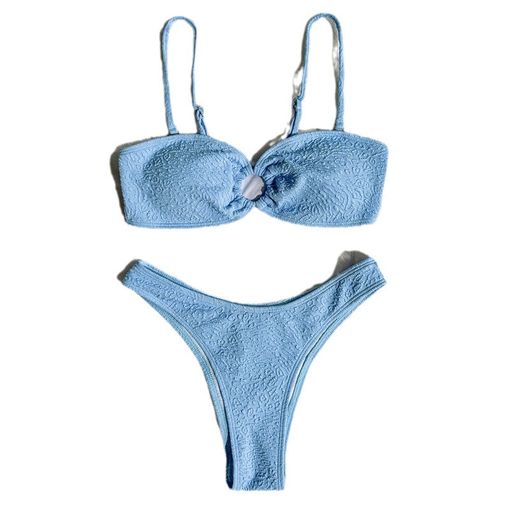 Dame bikini sæt med innovativt omslagstop og højt skåret bunde Stilla